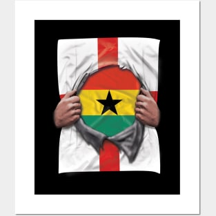 Ghana Flag English Flag Ripped - Gift for Ghanaian From Ghana Posters and Art